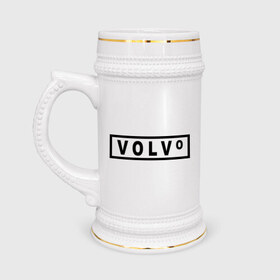 Кружка пивная с принтом Volvo в Тюмени,  керамика (Материал выдерживает высокую температуру, стоит избегать резкого перепада температур) |  объем 630 мл | valve | volvo | логотип