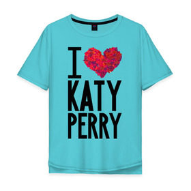 Мужская футболка хлопок Oversize с принтом I love Katy Perry в Тюмени, 100% хлопок | свободный крой, круглый ворот, “спинка” длиннее передней части | katy perry | pop | знаменитости | корона | кэти перри | музыка | певица