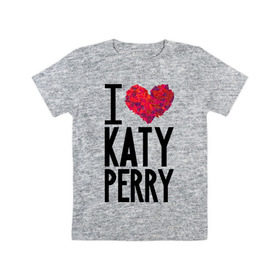 Детская футболка хлопок с принтом I love Katy Perry в Тюмени, 100% хлопок | круглый вырез горловины, полуприлегающий силуэт, длина до линии бедер | katy perry | pop | знаменитости | корона | кэти перри | музыка | певица