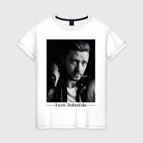 Женская футболка хлопок с принтом Justin Timberlake в Тюмени, 100% хлопок | прямой крой, круглый вырез горловины, длина до линии бедер, слегка спущенное плечо | justin timberlake | pop | джастин тимберлейк | знаменитости | музыка | певец