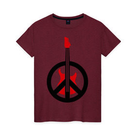 Женская футболка хлопок с принтом Пацифик рок в Тюмени, 100% хлопок | прямой крой, круглый вырез горловины, длина до линии бедер, слегка спущенное плечо | гитара