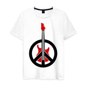 Мужская футболка хлопок с принтом Пацифик рок в Тюмени, 100% хлопок | прямой крой, круглый вырез горловины, длина до линии бедер, слегка спущенное плечо. | гитара