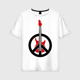 Женская футболка хлопок Oversize с принтом Пацифик рок в Тюмени, 100% хлопок | свободный крой, круглый ворот, спущенный рукав, длина до линии бедер
 | гитара