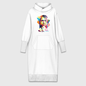 Платье удлиненное хлопок с принтом Kurt Cobain в Тюмени,  |  | kurt cobain | nirvana | pock | wpap | знаменитости | курт кобейн | нирвана | рок