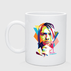 Кружка с принтом Kurt Cobain в Тюмени, керамика | объем — 330 мл, диаметр — 80 мм. Принт наносится на бока кружки, можно сделать два разных изображения | kurt cobain | nirvana | pock | wpap | знаменитости | курт кобейн | нирвана | рок