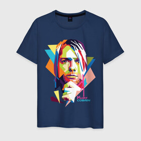 Мужская футболка хлопок с принтом Kurt Cobain в Тюмени, 100% хлопок | прямой крой, круглый вырез горловины, длина до линии бедер, слегка спущенное плечо. | kurt cobain | nirvana | pock | wpap | знаменитости | курт кобейн | нирвана | рок