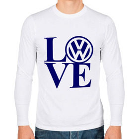 Мужской лонгслив хлопок с принтом Volkswagen love в Тюмени, 100% хлопок |  | love | volkswagen | любовь | фольксваген