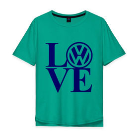 Мужская футболка хлопок Oversize с принтом Volkswagen love в Тюмени, 100% хлопок | свободный крой, круглый ворот, “спинка” длиннее передней части | Тематика изображения на принте: love | volkswagen | любовь | фольксваген