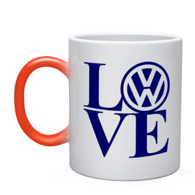 Кружка хамелеон с принтом Volkswagen love в Тюмени, керамика | меняет цвет при нагревании, емкость 330 мл | love | volkswagen | любовь | фольксваген