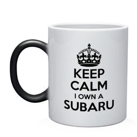 Кружка хамелеон с принтом Subaru в Тюмени, керамика | меняет цвет при нагревании, емкость 330 мл | keep calm | logo | sti | subaru | авто | кип калм | лого | субарик | субару