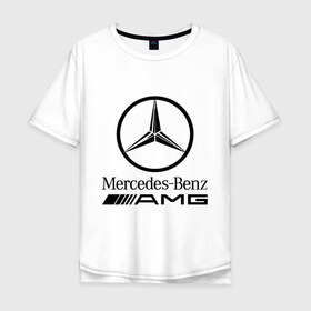 Мужская футболка хлопок Oversize с принтом AMG в Тюмени, 100% хлопок | свободный крой, круглый ворот, “спинка” длиннее передней части | amg | benz | logo | mercedes | авто | амг | лого | мерс | мерседес бенс