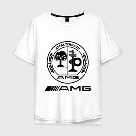 Мужская футболка хлопок Oversize с принтом AMG в Тюмени, 100% хлопок | свободный крой, круглый ворот, “спинка” длиннее передней части | amg | benz | logo | mercedes | авто | амг | лого | мерс | мерседес бенс