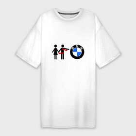 Платье-футболка хлопок с принтом I love BMW в Тюмени,  |  | bmw | logo | love | авто | бмв | бэха | лого | любовь | пара
