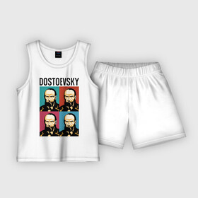 Детская пижама с шортами хлопок с принтом Достоевский в Тюмени,  |  | dostoevsky | достоевский | книга | писатель