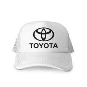Кепка тракер с сеткой с принтом Toyota Logo в Тюмени, трикотажное полотно; задняя часть — сетка | длинный козырек, универсальный размер, пластиковая застежка | logo | toyota | логотип | тойота