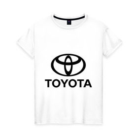 Женская футболка хлопок с принтом Toyota Logo в Тюмени, 100% хлопок | прямой крой, круглый вырез горловины, длина до линии бедер, слегка спущенное плечо | logo | toyota | логотип | тойота