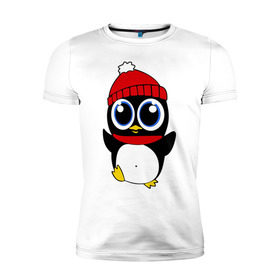 Мужская футболка премиум с принтом Пингвин в Тюмени, 92% хлопок, 8% лайкра | приталенный силуэт, круглый вырез ворота, длина до линии бедра, короткий рукав | пингвин