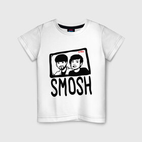 Детская футболка хлопок с принтом RusSmosh в Тюмени, 100% хлопок | круглый вырез горловины, полуприлегающий силуэт, длина до линии бедер | blogger | russmosh | smosh | youtube | блоггер | смош | шоу | ютубер