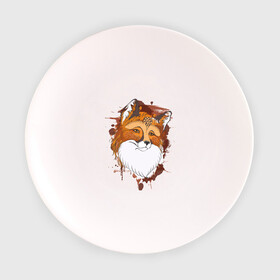 Тарелка с принтом Лиса в Тюмени, фарфор | диаметр - 210 мм
диаметр для нанесения принта - 120 мм | fox | акварель | животные | лисы | мило