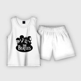 Детская пижама с шортами хлопок с принтом The Beatles 1 в Тюмени,  |  | beatles | harrison | lennon | mccartmey | starr | битлз