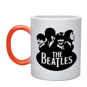 Кружка хамелеон с принтом The Beatles 1 в Тюмени, керамика | меняет цвет при нагревании, емкость 330 мл | beatles | harrison | lennon | mccartmey | starr | битлз