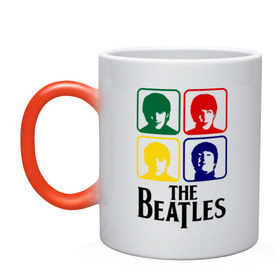 Кружка хамелеон с принтом The Beatles в Тюмени, керамика | меняет цвет при нагревании, емкость 330 мл | beatles | битлз | битлы