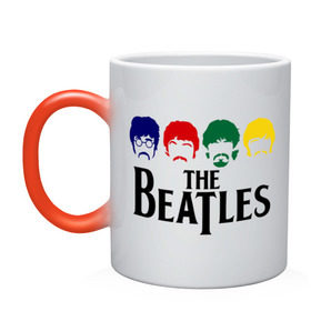 Кружка хамелеон с принтом The Beatles 3 в Тюмени, керамика | меняет цвет при нагревании, емкость 330 мл | Тематика изображения на принте: beatles | harrison | lennon | mccartmey | starr | битлз