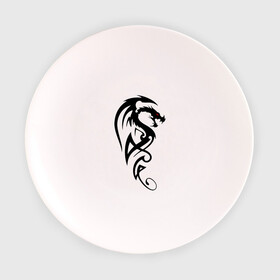 Тарелка 3D с принтом Дракон (стильный трайбл) в Тюмени, фарфор | диаметр - 210 мм
диаметр для нанесения принта - 120 мм | dragon | tattoo | дракон | тату | трайбл