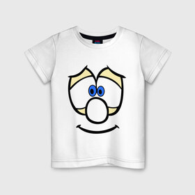 Детская футболка хлопок с принтом Веселая мордочка в Тюмени, 100% хлопок | круглый вырез горловины, полуприлегающий силуэт, длина до линии бедер | веселый | мордочка | смайл