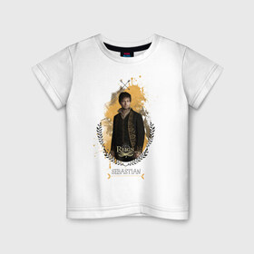 Детская футболка хлопок с принтом Себастьян (Баш) в Тюмени, 100% хлопок | круглый вырез горловины, полуприлегающий силуэт, длина до линии бедер | reign | баш | королева | мари | принц | франциск | франция | царство | шотландия