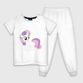 Детская пижама хлопок с принтом Пони Крошка Бель в Тюмени, 100% хлопок |  брюки и футболка прямого кроя, без карманов, на брюках мягкая резинка на поясе и по низу штанин
 | my little pony | бель | крошка | пони