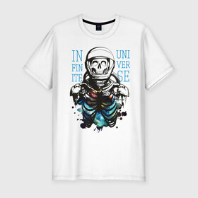 Мужская футболка премиум с принтом Бесконечный космос в Тюмени, 92% хлопок, 8% лайкра | приталенный силуэт, круглый вырез ворота, длина до линии бедра, короткий рукав | infinite | interstellar | space | univers | астронавт | бесконечный космос | вселенная | интерстеллар | космонавт