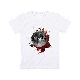 Детская футболка хлопок с принтом Планета в Тюмени, 100% хлопок | круглый вырез горловины, полуприлегающий силуэт, длина до линии бедер | infinite | interstellar | space | univers | астронавт | вселенная | интерстеллар | космонавт | луна | планета