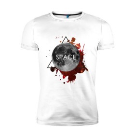 Мужская футболка премиум с принтом Планета в Тюмени, 92% хлопок, 8% лайкра | приталенный силуэт, круглый вырез ворота, длина до линии бедра, короткий рукав | infinite | interstellar | space | univers | астронавт | вселенная | интерстеллар | космонавт | луна | планета