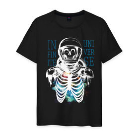 Мужская футболка хлопок с принтом Бесконечный космос в Тюмени, 100% хлопок | прямой крой, круглый вырез горловины, длина до линии бедер, слегка спущенное плечо. | infinite | interstellar | space | univers | астронавт | бесконечный космос | вселенная | интерстеллар | космонавт
