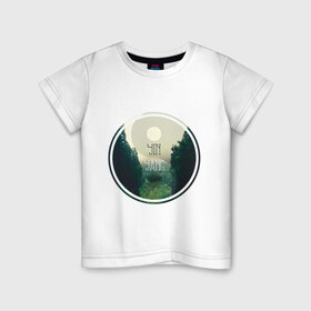 Детская футболка хлопок с принтом Инь Ян в Тюмени, 100% хлопок | круглый вырез горловины, полуприлегающий силуэт, длина до линии бедер | forest | nature | гармония | деревья | инь ян | лес | пейзаж | природа