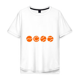 Мужская футболка хлопок Oversize с принтом Теннисные мячики в Тюмени, 100% хлопок | свободный крой, круглый ворот, “спинка” длиннее передней части | мяч | спорт | теннис