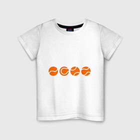 Детская футболка хлопок с принтом Теннисные мячики в Тюмени, 100% хлопок | круглый вырез горловины, полуприлегающий силуэт, длина до линии бедер | мяч | спорт | теннис