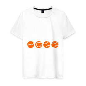 Мужская футболка хлопок с принтом Теннисные мячики в Тюмени, 100% хлопок | прямой крой, круглый вырез горловины, длина до линии бедер, слегка спущенное плечо. | мяч | спорт | теннис
