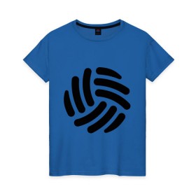Женская футболка хлопок с принтом Волейбольный мячик в Тюмени, 100% хлопок | прямой крой, круглый вырез горловины, длина до линии бедер, слегка спущенное плечо | волейбол