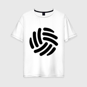 Женская футболка хлопок Oversize с принтом Волейбольный мячик в Тюмени, 100% хлопок | свободный крой, круглый ворот, спущенный рукав, длина до линии бедер
 | волейбол