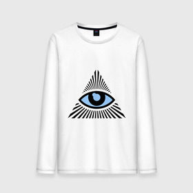 Мужской лонгслив хлопок с принтом Всевидящее око (глаз в треугольнике) в Тюмени, 100% хлопок |  | иллюминаты