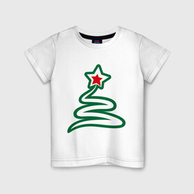 Детская футболка хлопок с принтом Новогодняя ёлочка в Тюмени, 100% хлопок | круглый вырез горловины, полуприлегающий силуэт, длина до линии бедер | 2015 | new year | елка | зима | новый год
