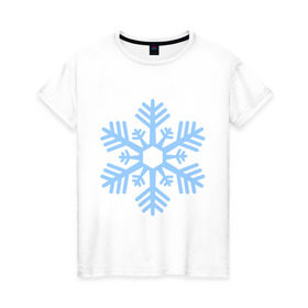 Женская футболка хлопок с принтом Новогодняя снежинка в Тюмени, 100% хлопок | прямой крой, круглый вырез горловины, длина до линии бедер, слегка спущенное плечо | 2015 | new year | зима | новый год | снежинка