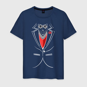 Мужская футболка хлопок с принтом Костюм жениха в Тюмени, 100% хлопок | прямой крой, круглый вырез горловины, длина до линии бедер, слегка спущенное плечо. | Тематика изображения на принте: бабочка
