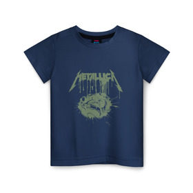 Детская футболка хлопок с принтом Metallica в Тюмени, 100% хлопок | круглый вырез горловины, полуприлегающий силуэт, длина до линии бедер | металлика