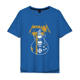 Мужская футболка хлопок Oversize с принтом Металлика в Тюмени, 100% хлопок | свободный крой, круглый ворот, “спинка” длиннее передней части | гитара | металлика