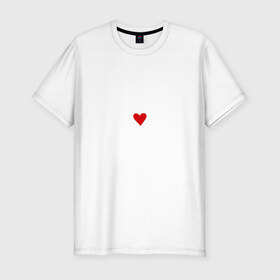 Мужская футболка премиум с принтом Дарю любовь в Тюмени, 92% хлопок, 8% лайкра | приталенный силуэт, круглый вырез ворота, длина до линии бедра, короткий рукав | Тематика изображения на принте: 2015 | барашек | дарю любовь | любовь | нг | новый год | овечка | сердце | символ
