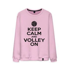 Мужской свитшот хлопок с принтом Keep calm and volley on в Тюмени, 100% хлопок |  | волейбол