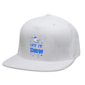 Кепка снепбек с прямым козырьком с принтом Снеговик Let it snow в Тюмени, хлопок 100% |  | cнеговик | let it snow | зима | новый год | снег